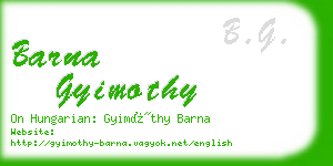 barna gyimothy business card